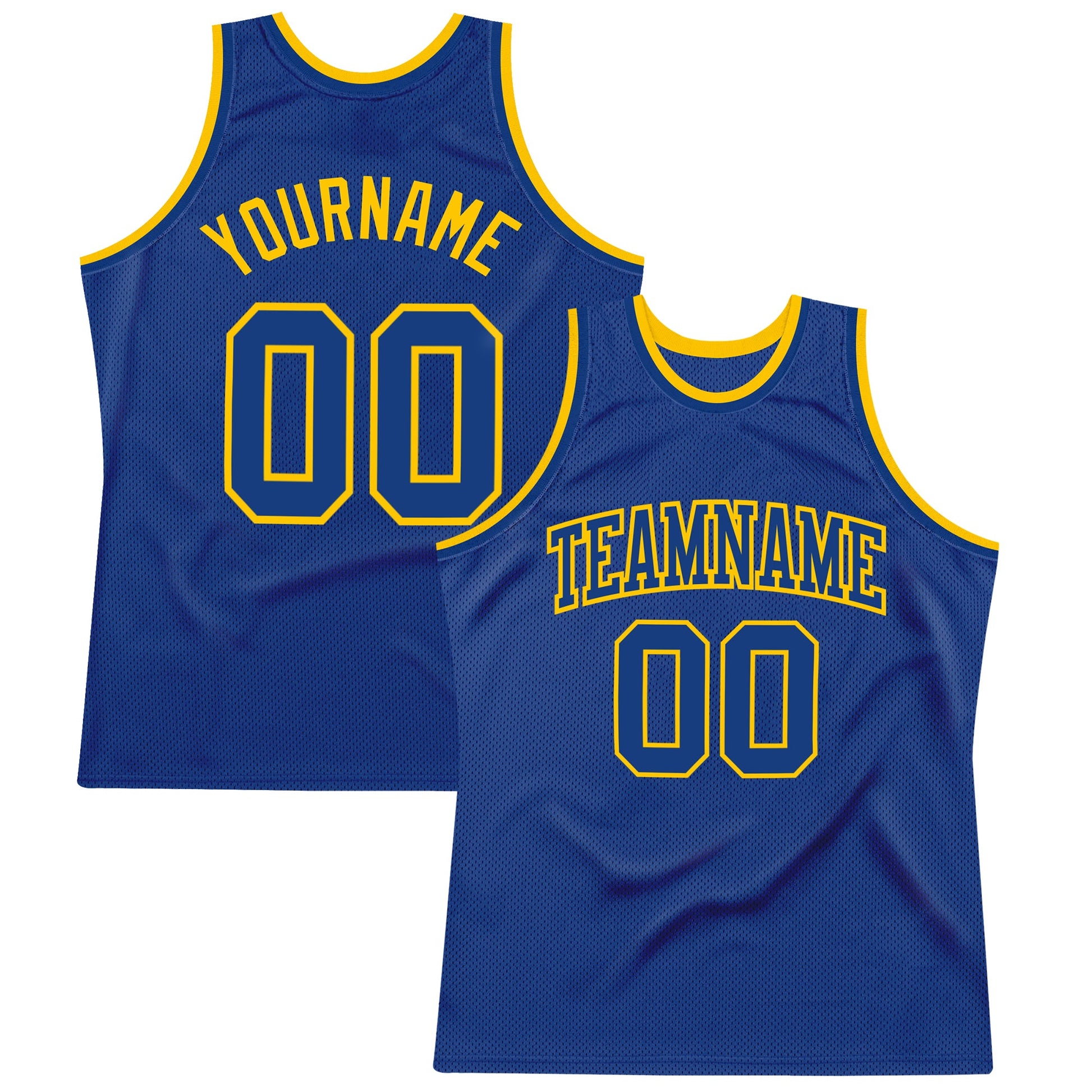 Custom Royal Royal-Gold Authentic Throwback Basketball Jersey - Sky-Custom
