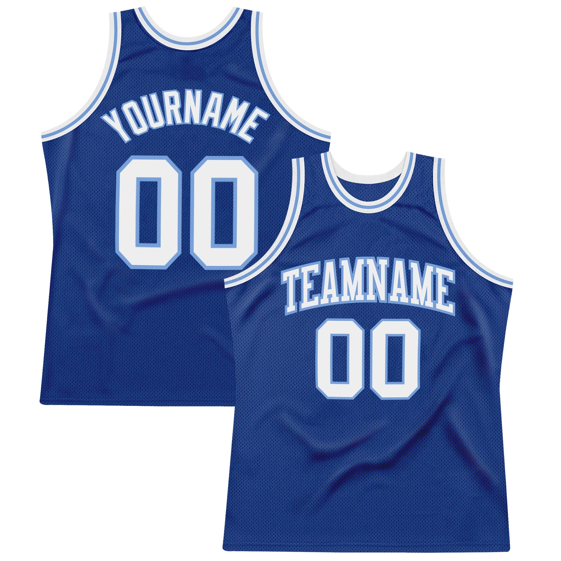 Custom Royal White-Light Blue Authentic Throwback Basketball Jersey - Sky-Custom