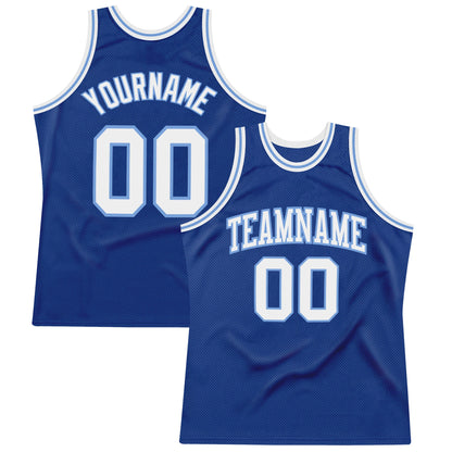 Custom Royal White-Light Blue Authentic Throwback Basketball Jersey - Sky-Custom