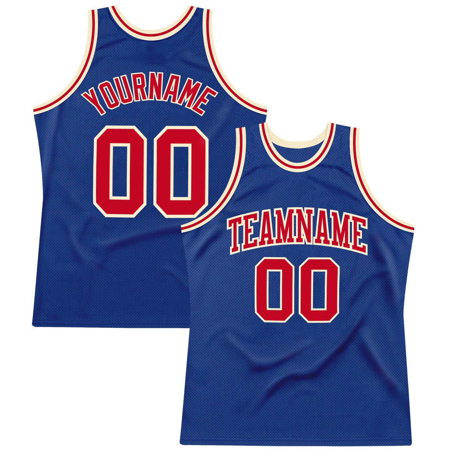 Custom Royal Red-Cream Authentic Throwback Basketball Jersey - Sky-Custom