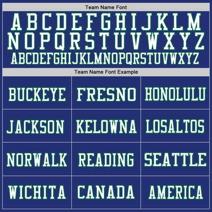 Custom Royal White-Kelly Green Mesh Authentic Throwback Football Jersey - Sky-Custom