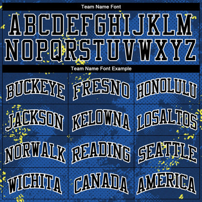 Custom Royal Black-Gold Round Neck Sublimation Basketball Suit Jersey - Sky-Custom