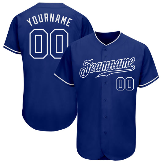 Custom Royal Royal-White Authentic Baseball Jersey - Sky-Custom