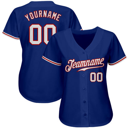 Custom Royal White-Red Authentic Baseball Jersey - Sky-Custom
