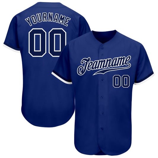 Custom Royal Navy-White Authentic Baseball Jersey - Sky-Custom