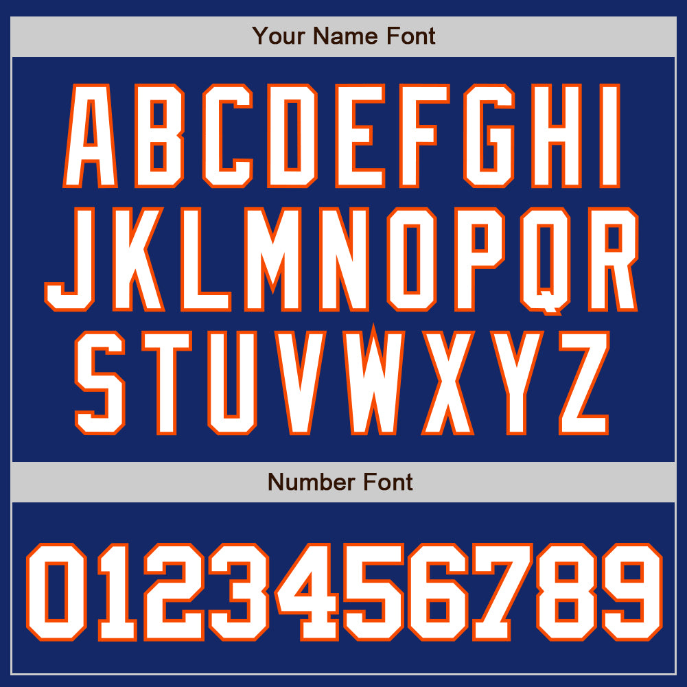 Custom Royal White-Orange Authentic Baseball Jersey - Sky-Custom