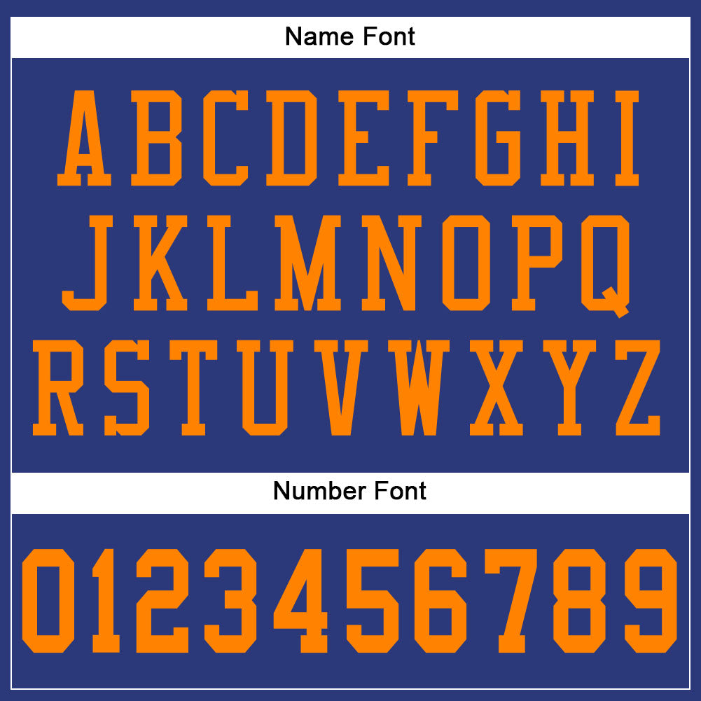 Custom Royal Bay Orange Mesh Authentic Football Jersey - Sky-Custom