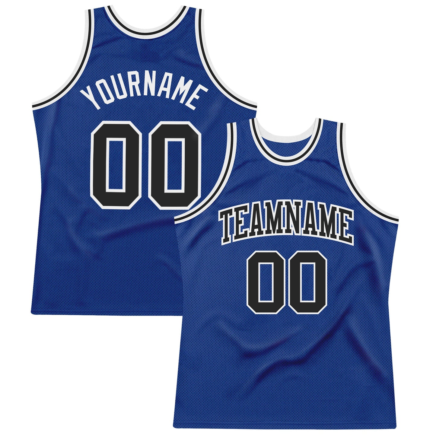 Custom Royal Black-White Authentic Throwback Basketball Jersey - Sky-Custom
