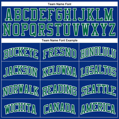 Custom Royal Kelly Green-White Authentic Throwback Basketball Jersey - Sky-Custom