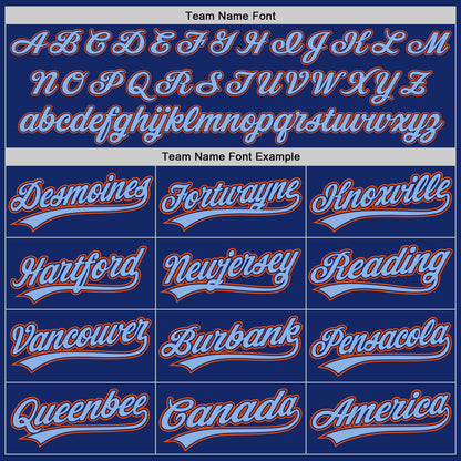 Custom Royal Orange-Light Blue Authentic Baseball Jersey - Sky-Custom