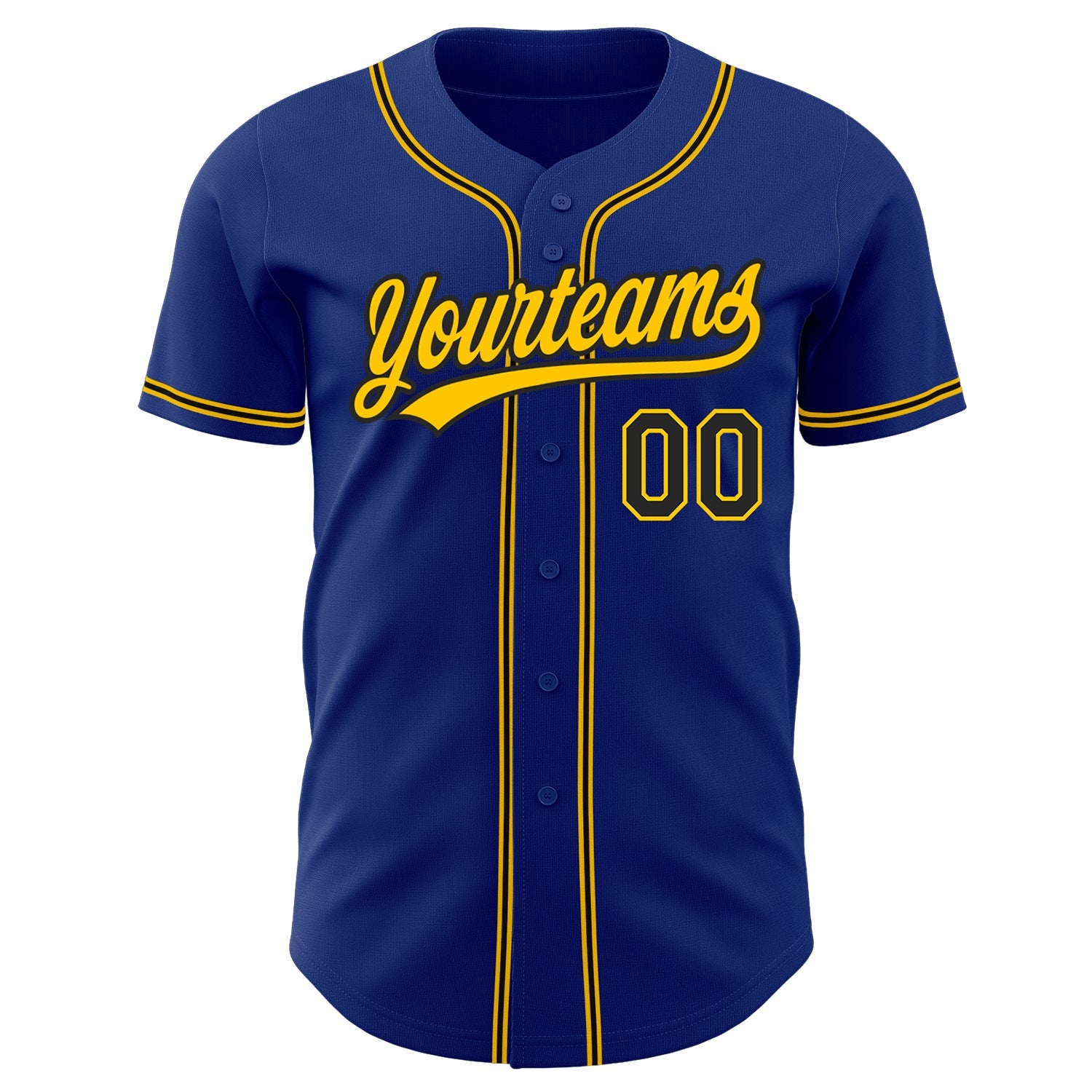 Custom Royal Black-Gold Authentic Baseball Jersey - Sky-Custom