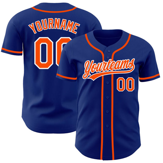 Custom Royal Orange-White Authentic Baseball Jersey - Sky-Custom