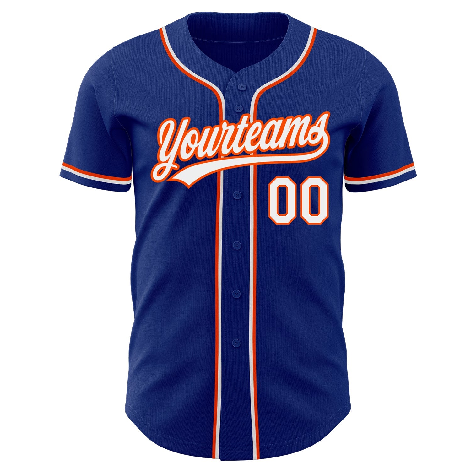 Custom Royal White-Orange Authentic Baseball Jersey - Sky-Custom