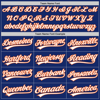 Custom Royal White-Orange Authentic Baseball Jersey - Sky-Custom