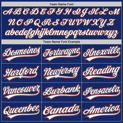 Custom Royal White-Orange Authentic Baseball Jersey - Sky-Custom