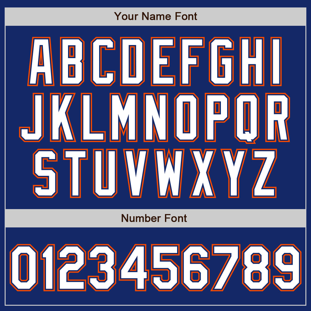 Custom Royal White-Orange Authentic Baseball Jersey - Sky-Custom