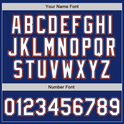 Custom Royal White-Orange Authentic Baseball Jersey - Sky-Custom