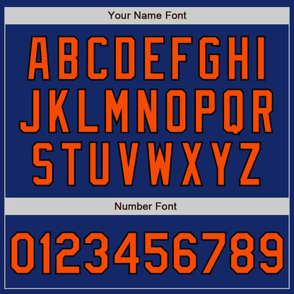 Custom Royal Orange-Black Authentic Baseball Jersey - Sky-Custom