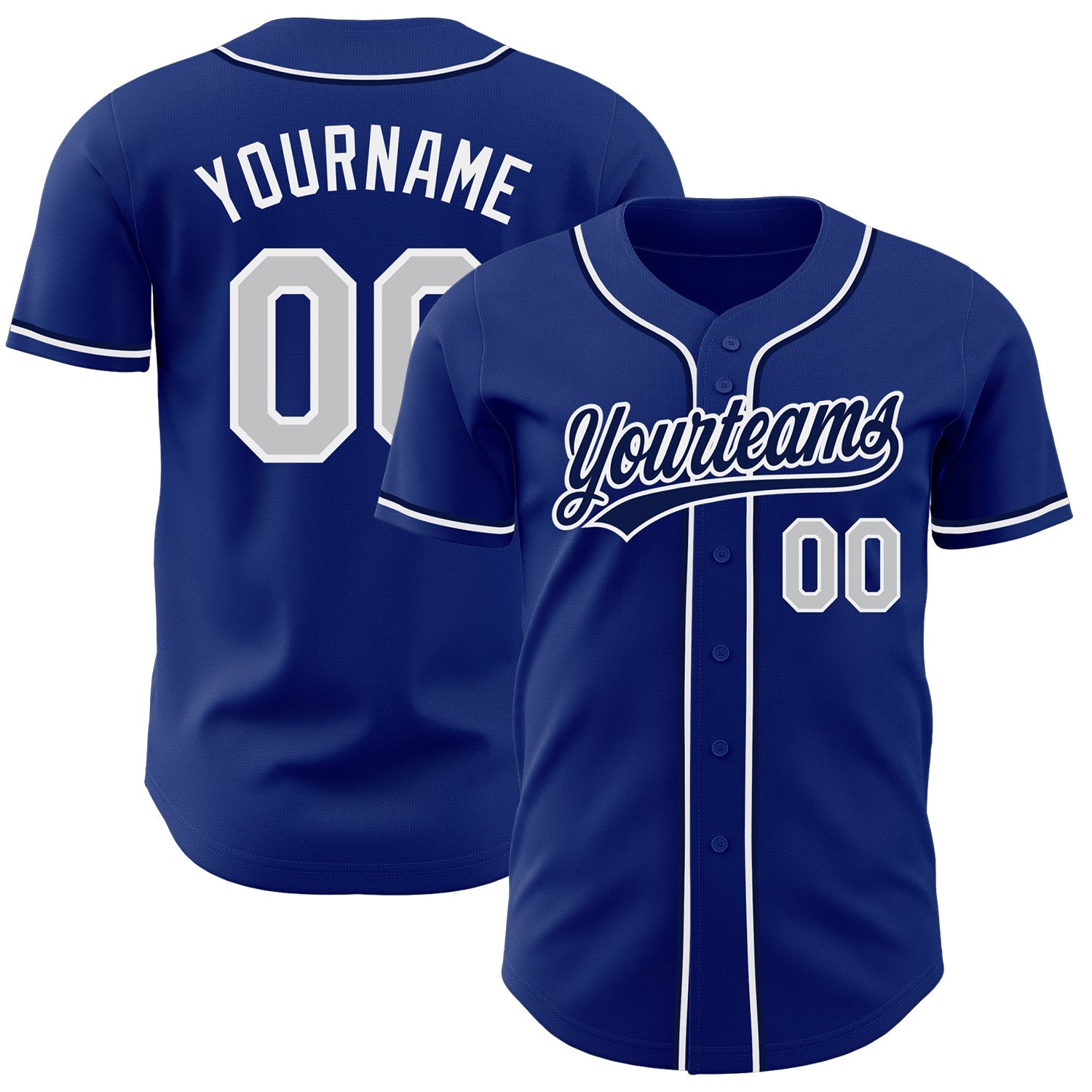 Custom Royal Gray-White Authentic Baseball Jersey - Sky-Custom