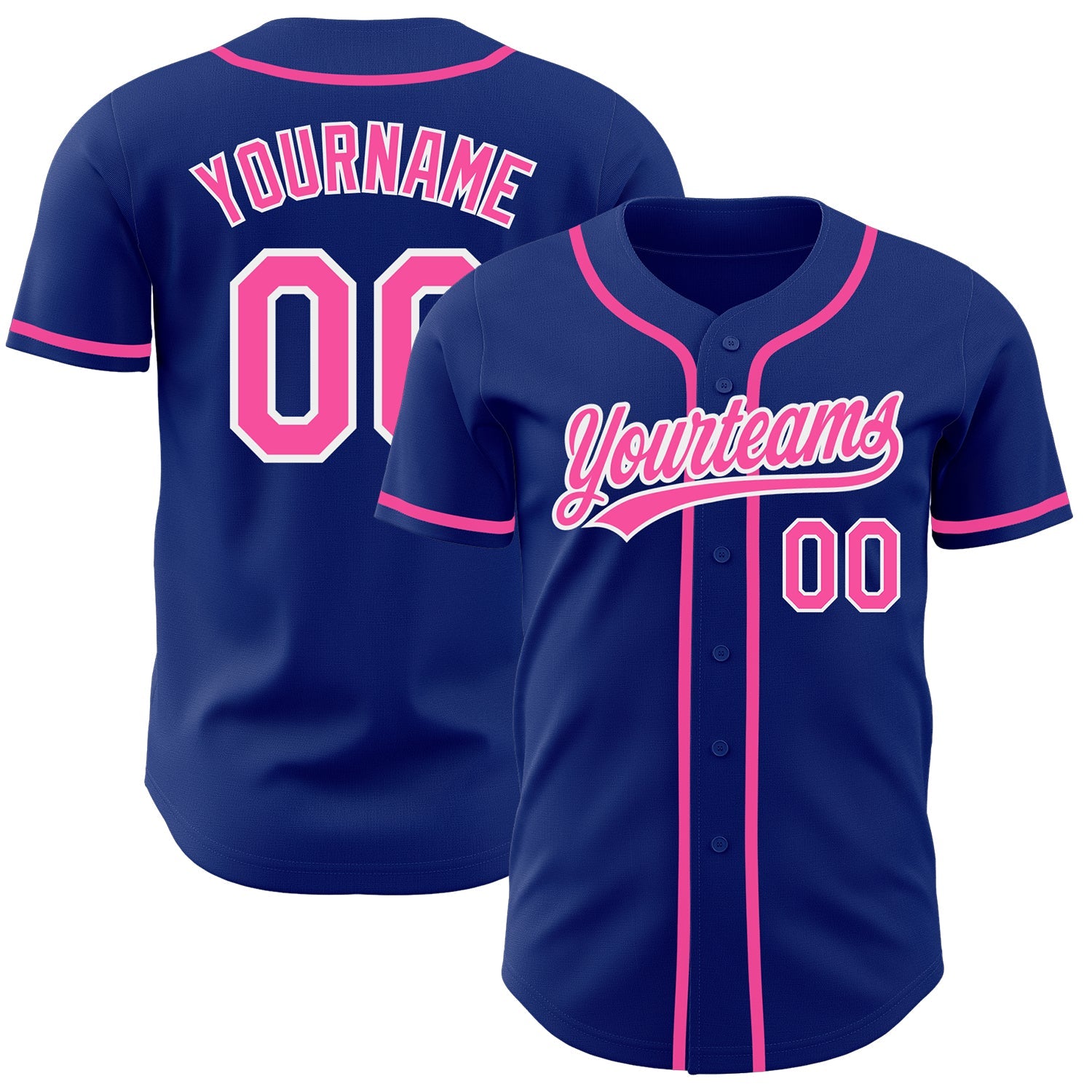 Custom Royal Pink-White Authentic Baseball Jersey - Sky-Custom