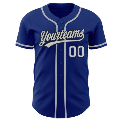 Custom Royal Gray-Black Authentic Baseball Jersey - Sky-Custom