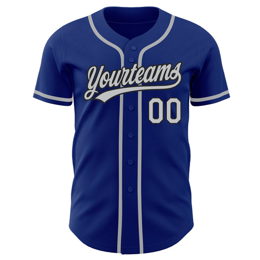 Custom Royal Gray-Black Authentic Baseball Jersey - Sky-Custom