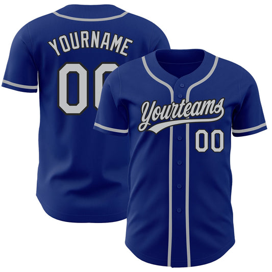 Custom Royal Gray-Black Authentic Baseball Jersey - Sky-Custom