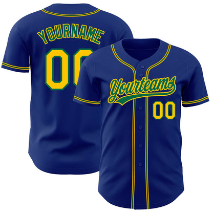 Custom Royal Gold-Kelly Green Authentic Baseball Jersey - Sky-Custom
