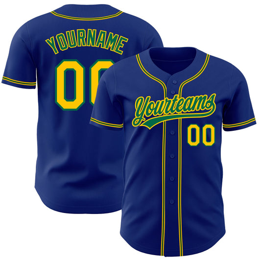 Custom Royal Gold-Kelly Green Authentic Baseball Jersey - Sky-Custom