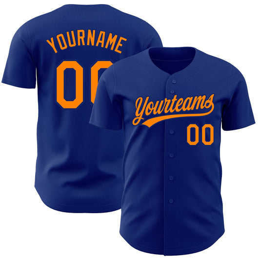 Custom Royal Bay Orange Authentic Baseball Jersey - Sky-Custom