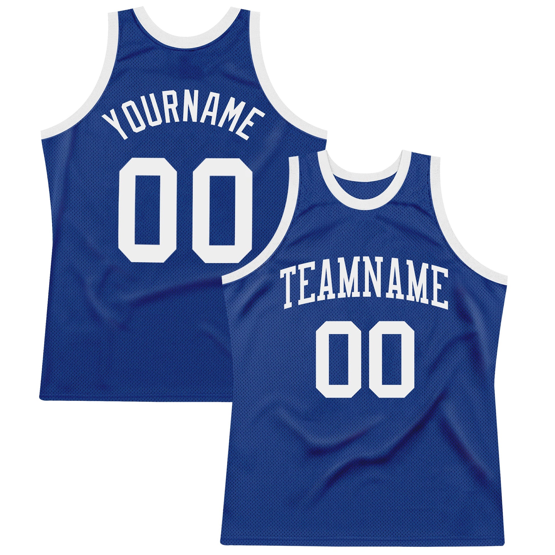 Custom Royal White Authentic Throwback Basketball Jersey - Sky-Custom