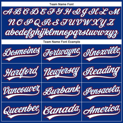 Custom Royal White Pinstripe Red Authentic Baseball Jersey - Sky-Custom