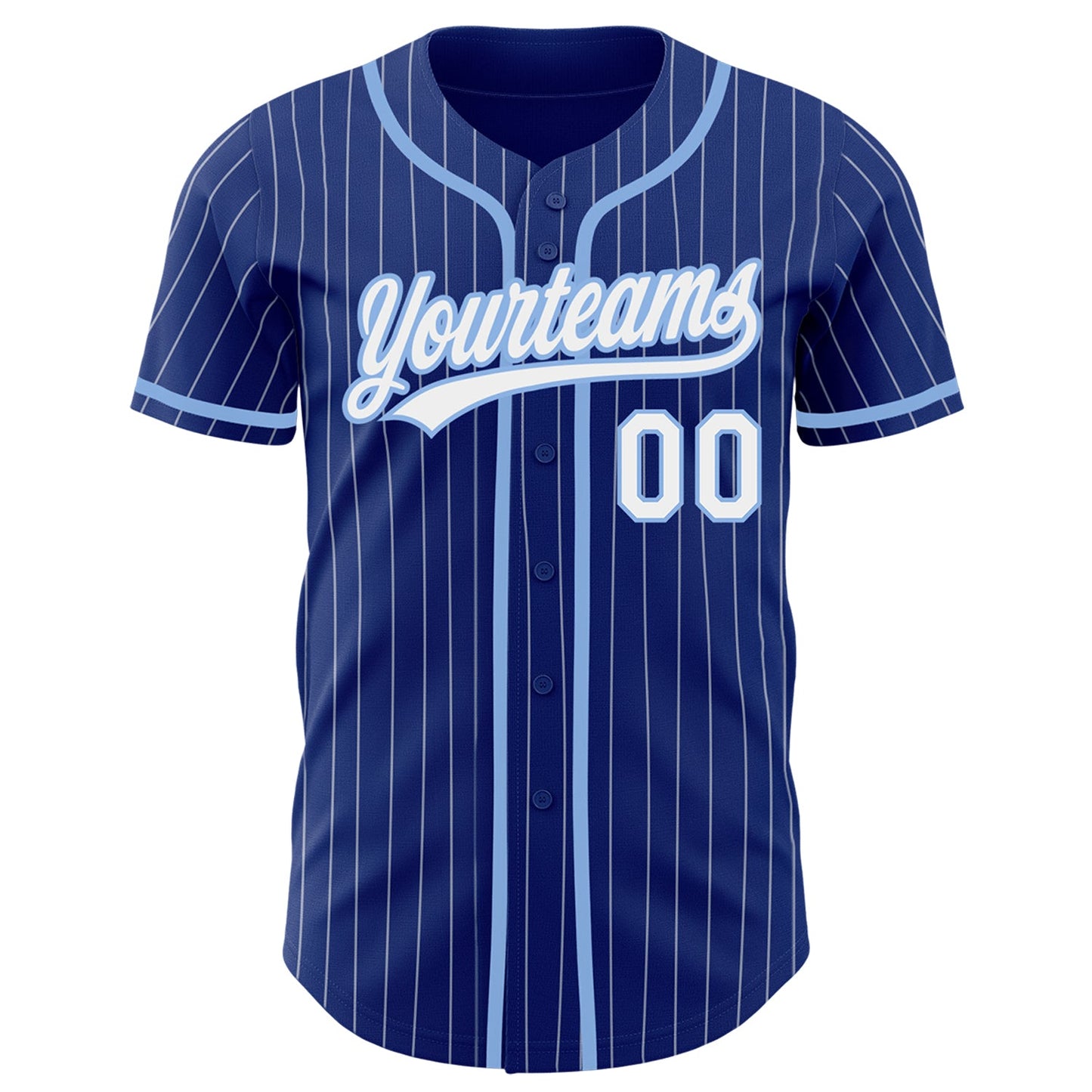 Custom Royal White Pinstripe Light Blue Authentic Baseball Jersey - Sky-Custom