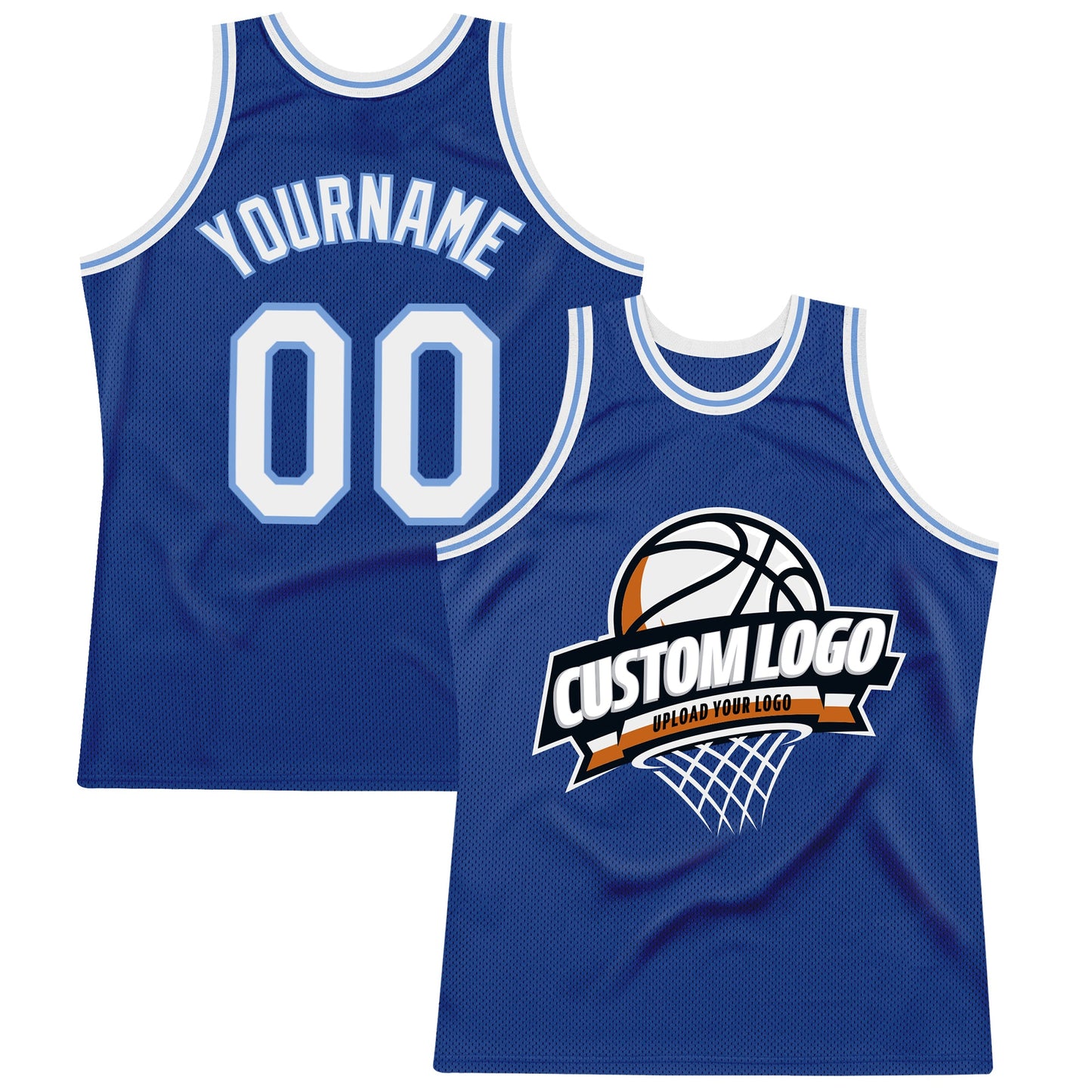 Custom Royal White-Light Blue Authentic Throwback Basketball Jersey - Sky-Custom