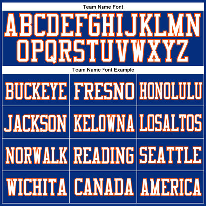 Custom Royal White-Orange Mesh Authentic Football Jersey - Sky-Custom