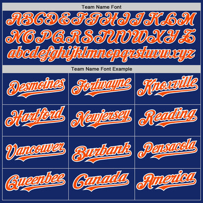 Custom Royal Orange-White Authentic Baseball Jersey - Sky-Custom