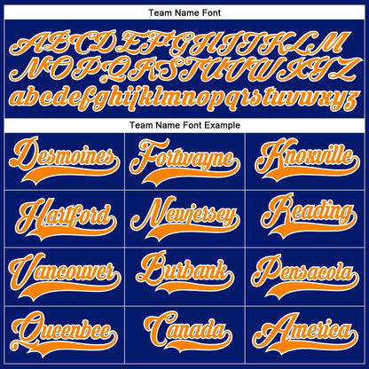 Custom Royal Bay Orange-White Hockey Lace Neck Jersey - Sky-Custom