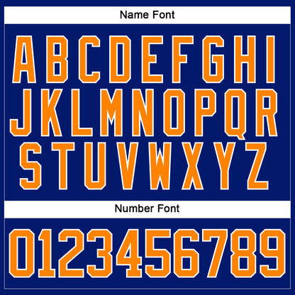 Custom Royal Bay Orange-White Hockey Lace Neck Jersey - Sky-Custom