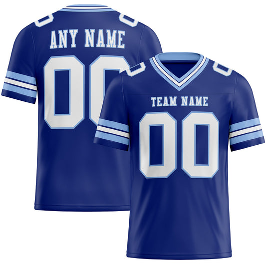 Custom Royal White-Light Blue Mesh Authentic Football Jersey - Sky-Custom