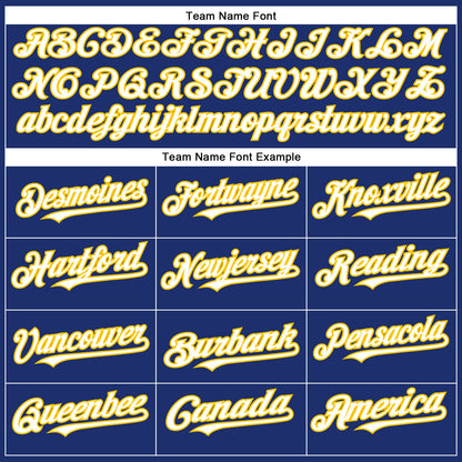 Custom Royal White-Yellow Authentic Baseball Jersey - Sky-Custom