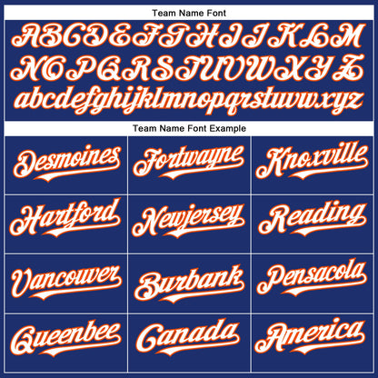 Custom Royal White-Orange Authentic Baseball Jersey - Sky-Custom