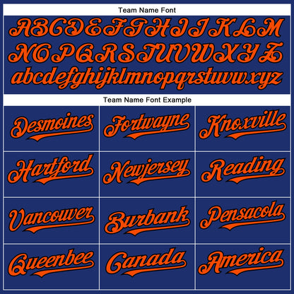 Custom Royal Orange-Black Authentic Baseball Jersey - Sky-Custom