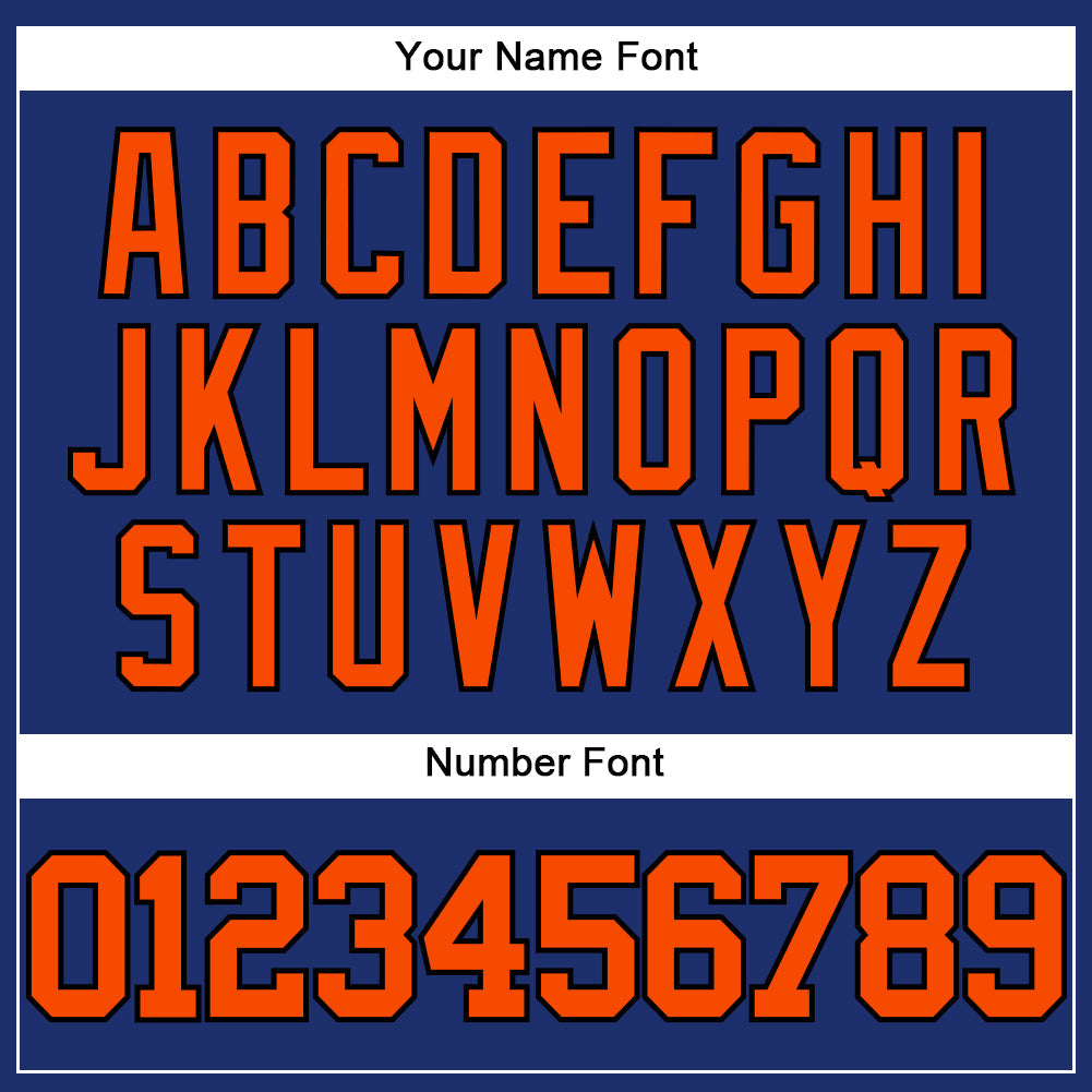 Custom Royal Orange-Black Authentic Baseball Jersey - Sky-Custom