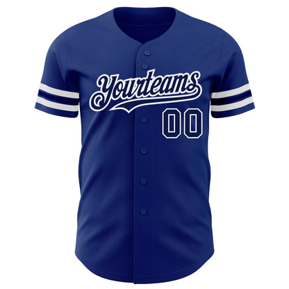 Custom Royal Navy-White Authentic Baseball Jersey - Sky-Custom