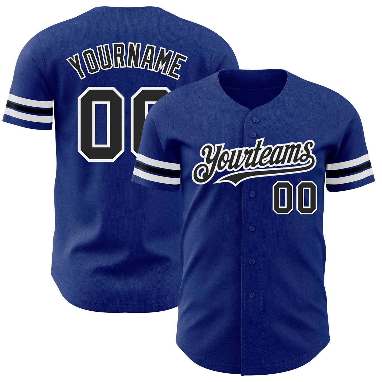Custom Royal Black-White Authentic Baseball Jersey - Sky-Custom