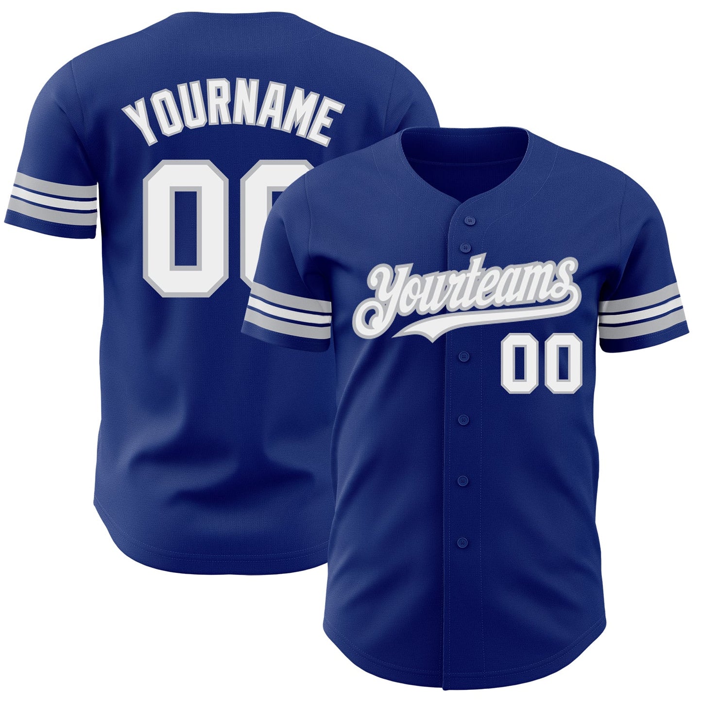 Custom Royal White-Gray Authentic Baseball Jersey - Sky-Custom