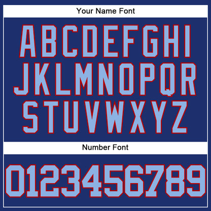 Custom Royal Light Blue-Red Authentic Baseball Jersey - Sky-Custom