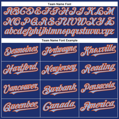 Custom Royal Light Blue-Orange Authentic Baseball Jersey - Sky-Custom