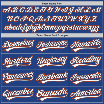 Custom Royal Navy-Orange Authentic Throwback Baseball Jersey - Sky-Custom