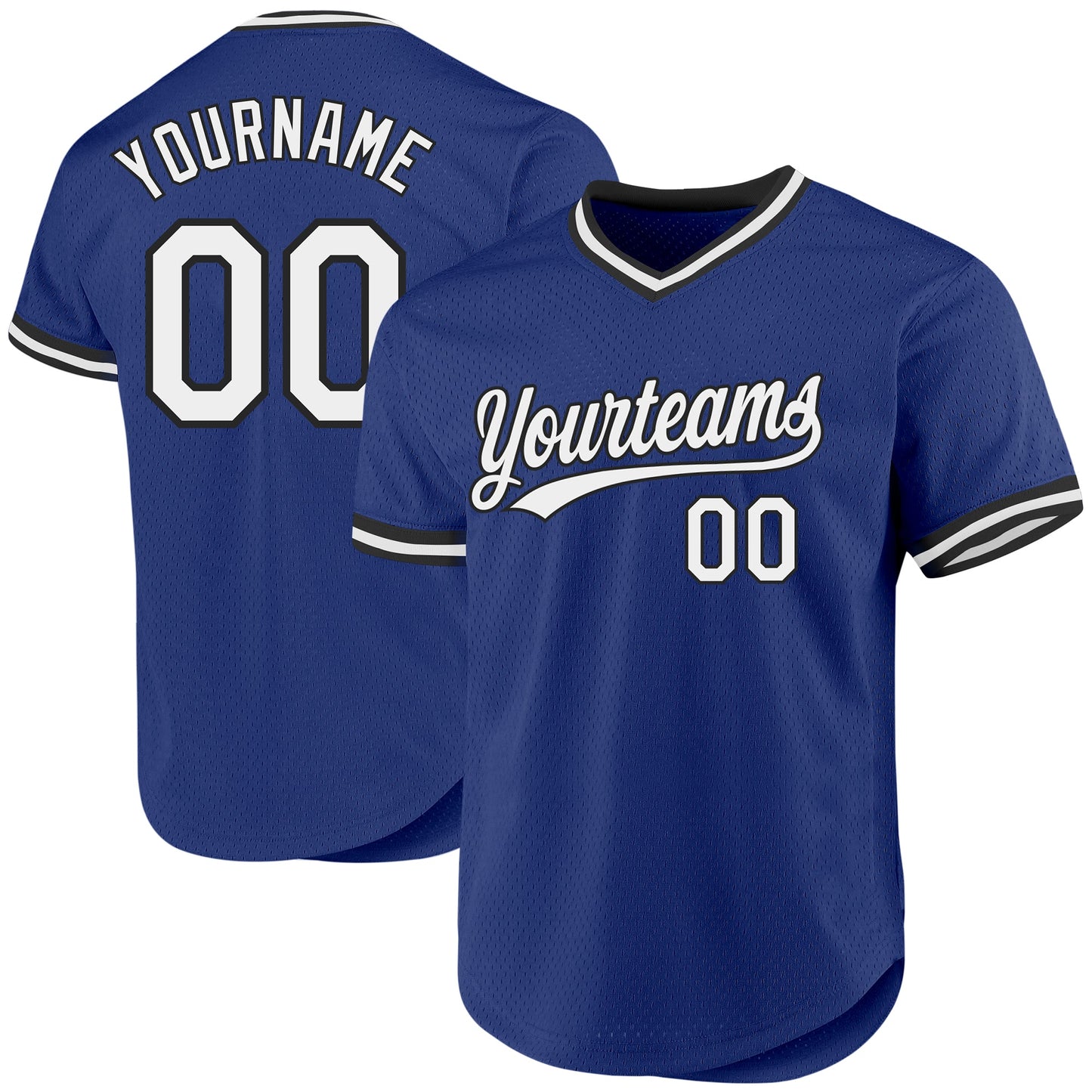 Custom Royal White-Black Authentic Throwback Baseball Jersey - Sky-Custom